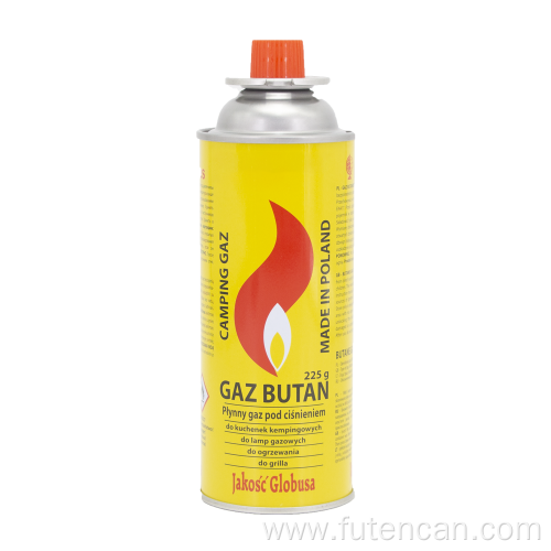 223g 225g 227g butane gas can with valve